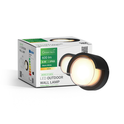 LED vanjska zidna svjetiljka Green Tech ATLANTA, 6W, 3000K, IP65