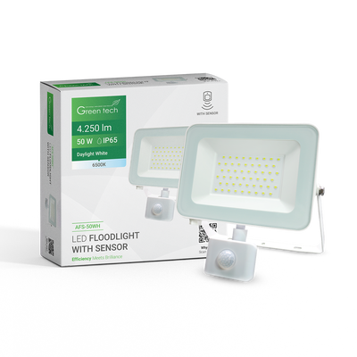 LED reflektor sa senzorom Green Tech 4250 lm, 50W, 6500K, IP65, bijeli