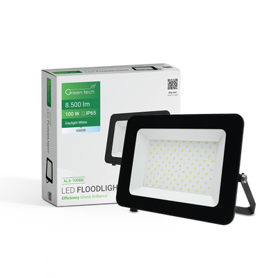 LED reflektor Green Tech 8500 lm, 100W, 6500K, IP65, crni